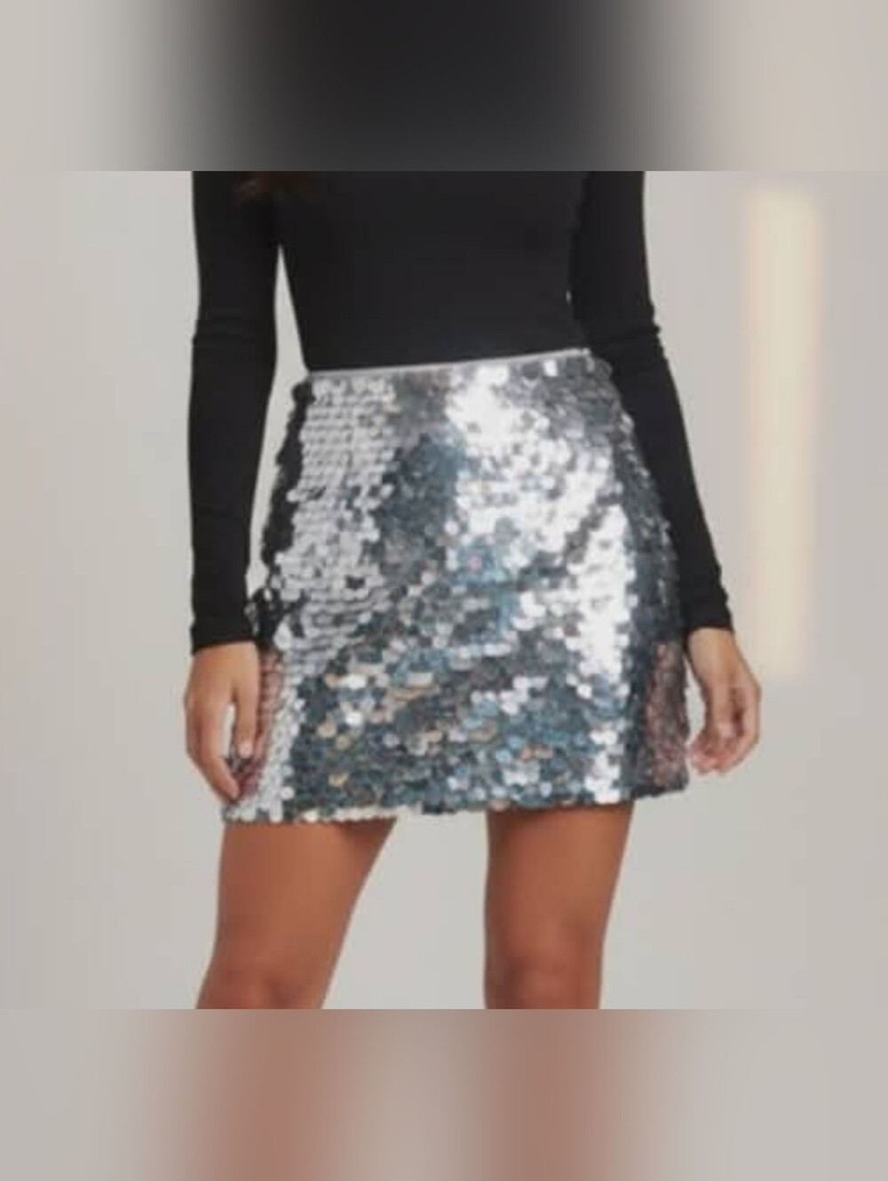Wild Fable Silver Sequin Skirt